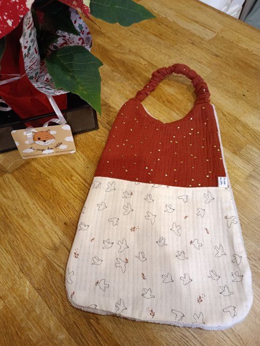 Bavoir cantine maternelle petits oiseaux