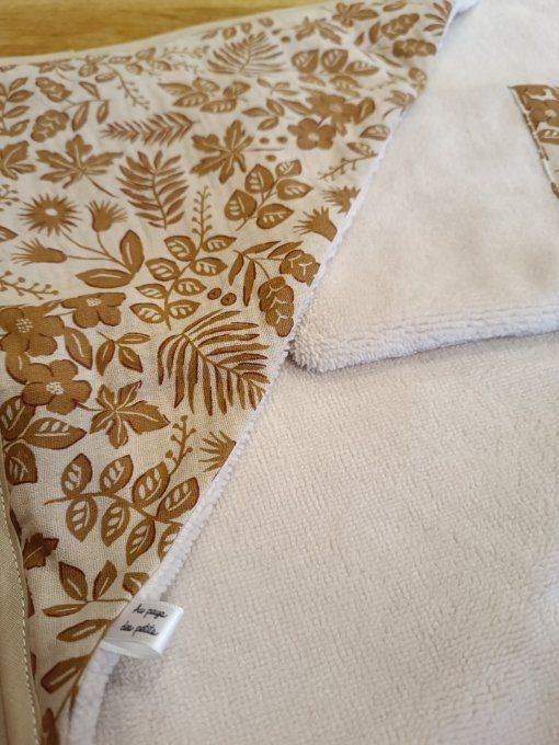 Ensemble sortie de bain DG fleurs marron