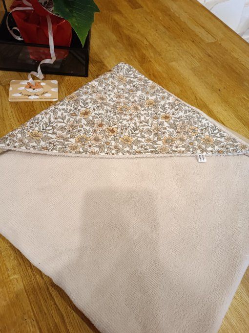 Ensemble sortie de bain fleurs sauge