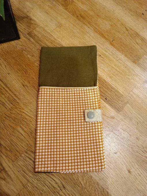 Protège livret de famille vichy orange