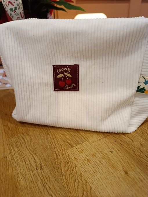 Trousse de toilette velours ecru