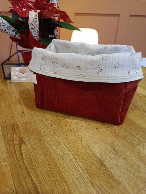 Trousse de toilette velours rouge