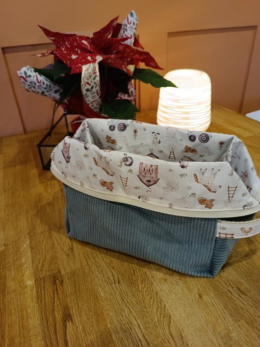 Trousse de toilette velours thym